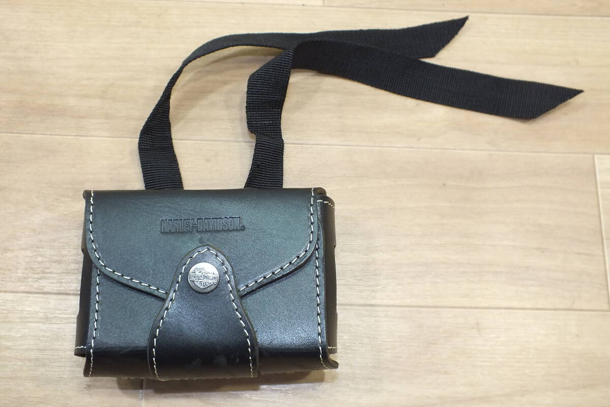 ◆ 送600円 ハーレー 純正本革 ETCケース 汎用　中古良品_画像1