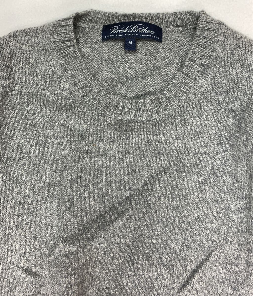 ブルックスブラザーズ　 Ｍサイズ ウールニットセーター 古着　 グレー_画像2