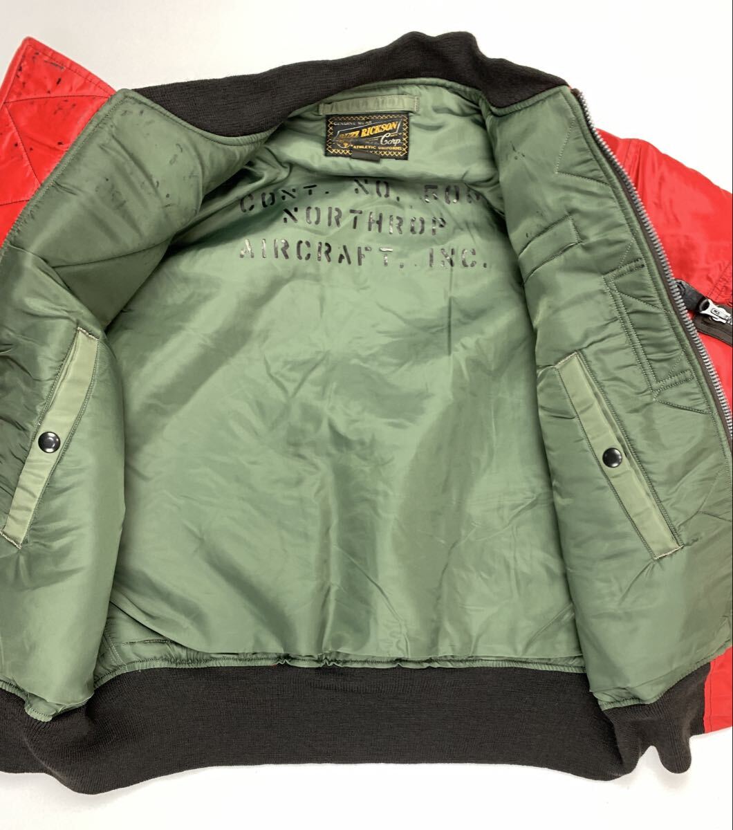 buzz rickson's Lサイズ フライトジャケット MA-1 バズリクソンズ 古着　レッド　_画像7