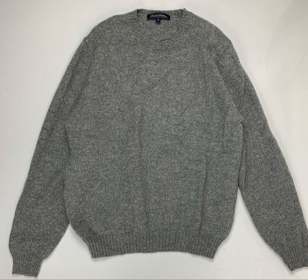 ブルックスブラザーズ　 Ｍサイズ ウールニットセーター 古着　 グレー_画像1