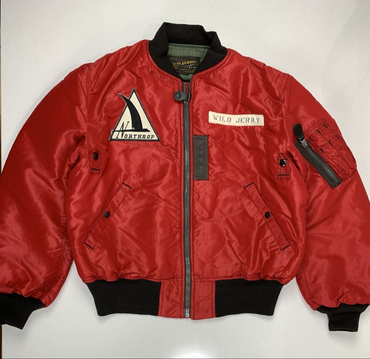 buzz rickson's Lサイズ フライトジャケット MA-1 バズリクソンズ 古着　レッド　_画像1