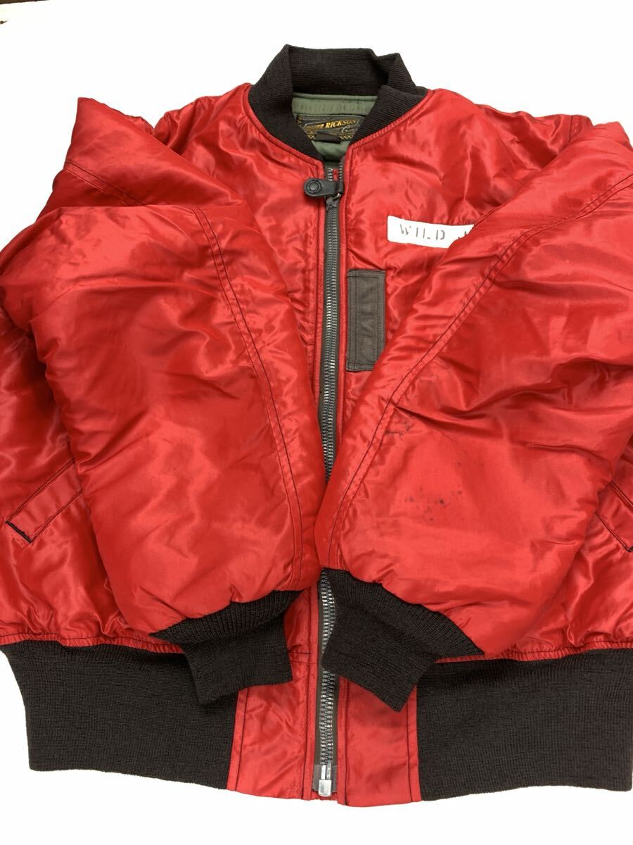 buzz rickson's Lサイズ フライトジャケット MA-1 バズリクソンズ 古着　レッド　_画像5