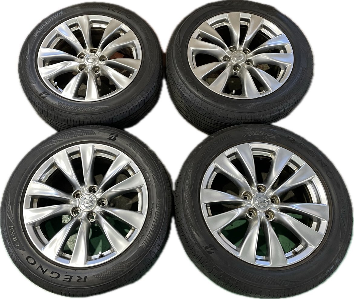 ★BS 夏 2022年製!! Y51 日産 フーガ　純正 18インチ ENKEI アルミ ホイール　4本　18×8J +43 PCD114.3 5穴 ハブ径66　245/50R18★_画像1