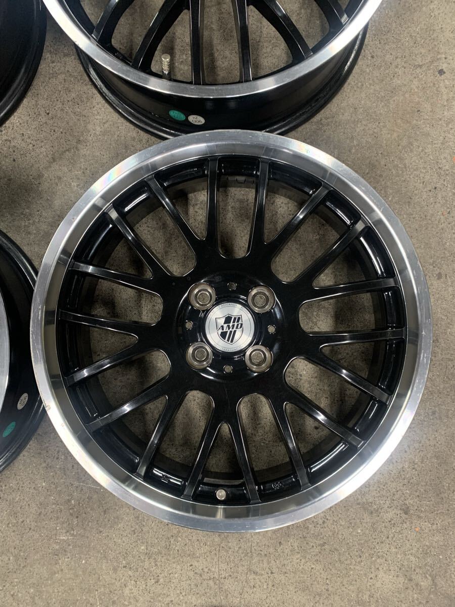 【ホイール4本セット】17インチ AMD アルミホイール ★ 4穴　PCD 100　ハブ径 67　17×5.5J+45【S17-10】_画像2