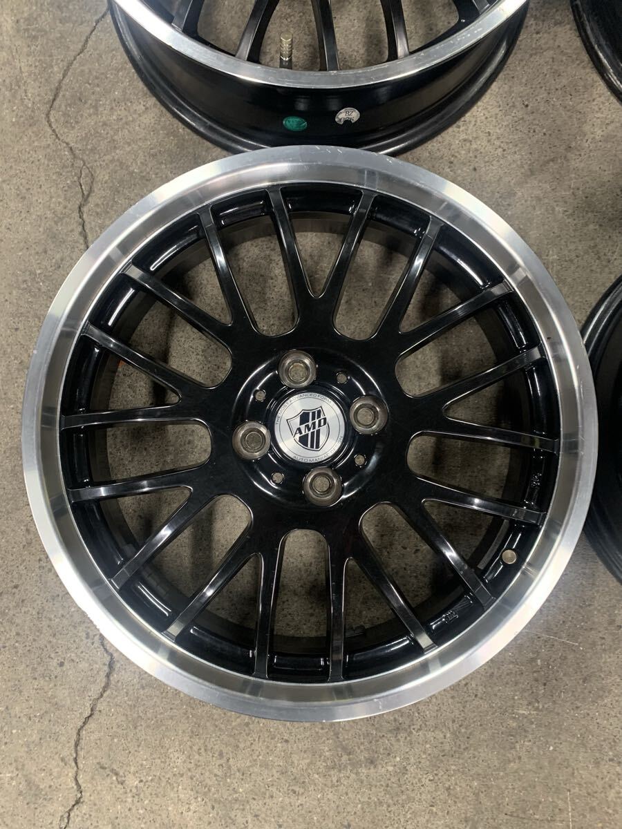 【ホイール4本セット】17インチ AMD アルミホイール ★ 4穴　PCD 100　ハブ径 67　17×5.5J+45【S17-10】_画像3