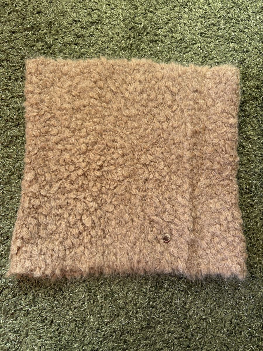 マッキントッシュ Macintosh スヌード アルパカ キャメル ブラウン モヘア ゆるめカール 上品で暖かく軽い マフラー 羊毛_画像1