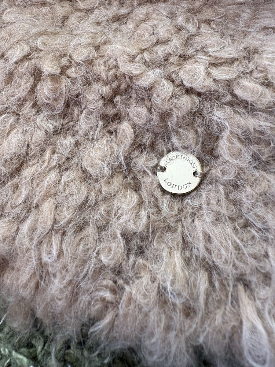 マッキントッシュ Macintosh スヌード アルパカ キャメル ブラウン モヘア ゆるめカール 上品で暖かく軽い マフラー 羊毛_画像4