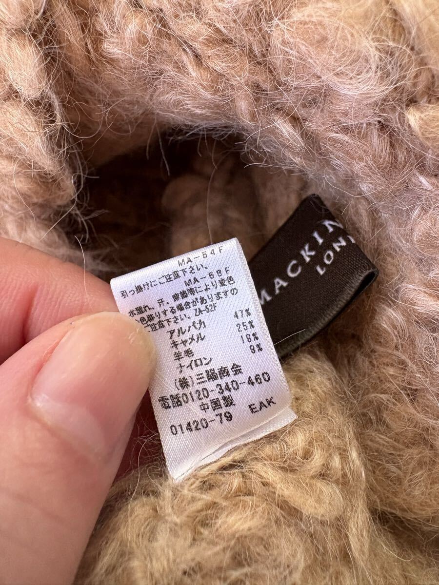 マッキントッシュ Macintosh スヌード アルパカ キャメル ブラウン モヘア ゆるめカール 上品で暖かく軽い マフラー 羊毛_画像5