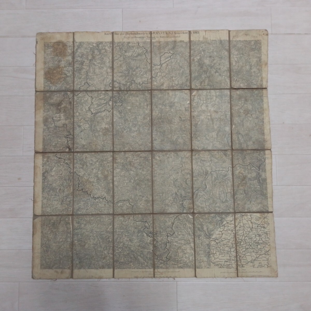 【ビンテージ】★古い地図★ドイツ軍 1913年 第 19 軍団 (第 2 カンザス州軍団) の秋季演習の地図★レトロ★アンティーク②_画像1