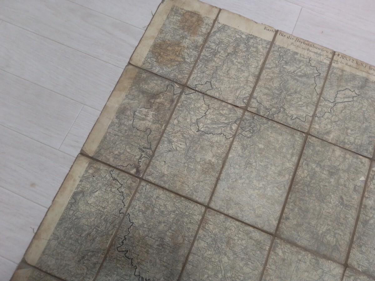 【ビンテージ】★古い地図★ドイツ軍 1913年 第 19 軍団 (第 2 カンザス州軍団) の秋季演習の地図★レトロ★アンティーク②_画像7