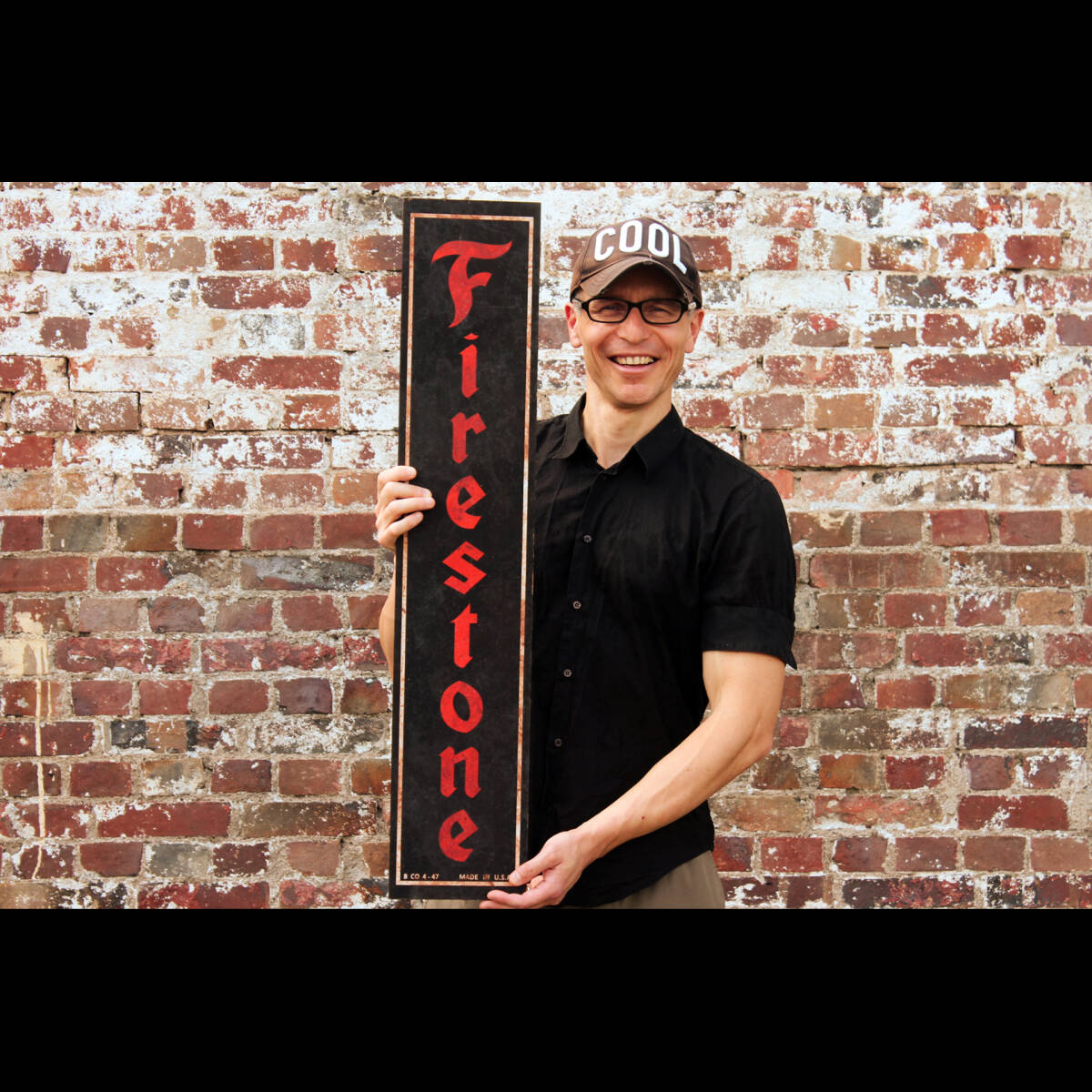 ⑨ファイアストン木製看板アメリカンビンテージ装飾コレクションサインボード昔のメタルサインアメリカン雑貨オイルメーカー店舗アメ車飾り_画像1