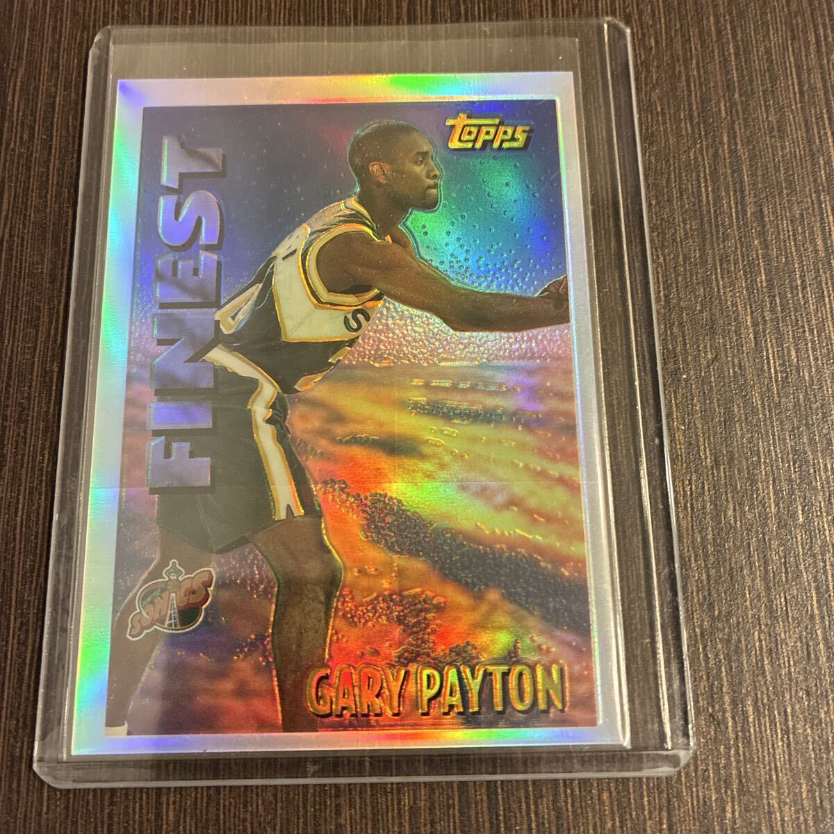 95-96 Topps Mystery Finest Gary Payton Refractor!! コンディショングッド!! 激レアインサート!!_画像1