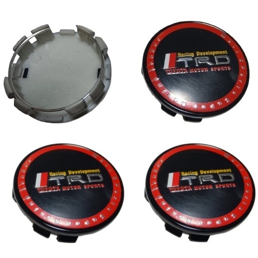 トヨタ TRD 【4個セット 外径62㎜】ホイール センター キャップ (赤輪）_画像1