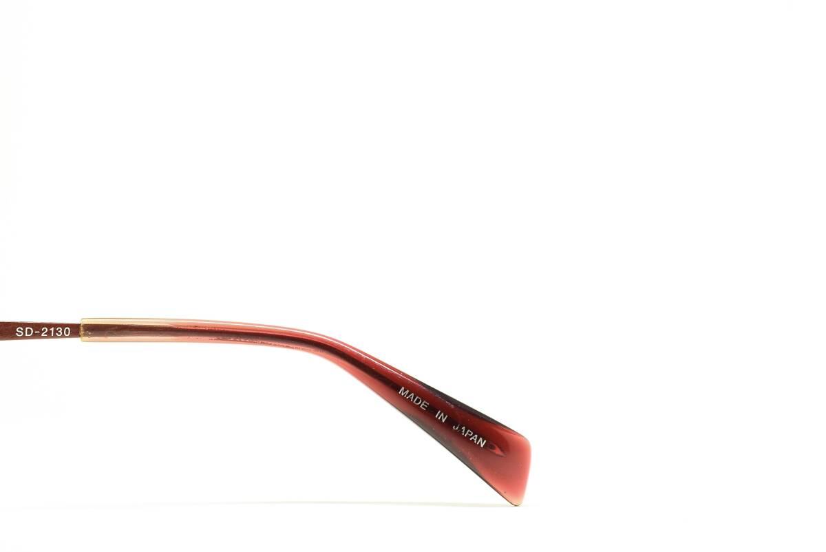 デッドストック SEDA SD-2130 COL.01 52-18 ハーフリム チタン製 メガネ サングラス フレーム 日本製 ヘアラインシルバー/ボルドー_画像5