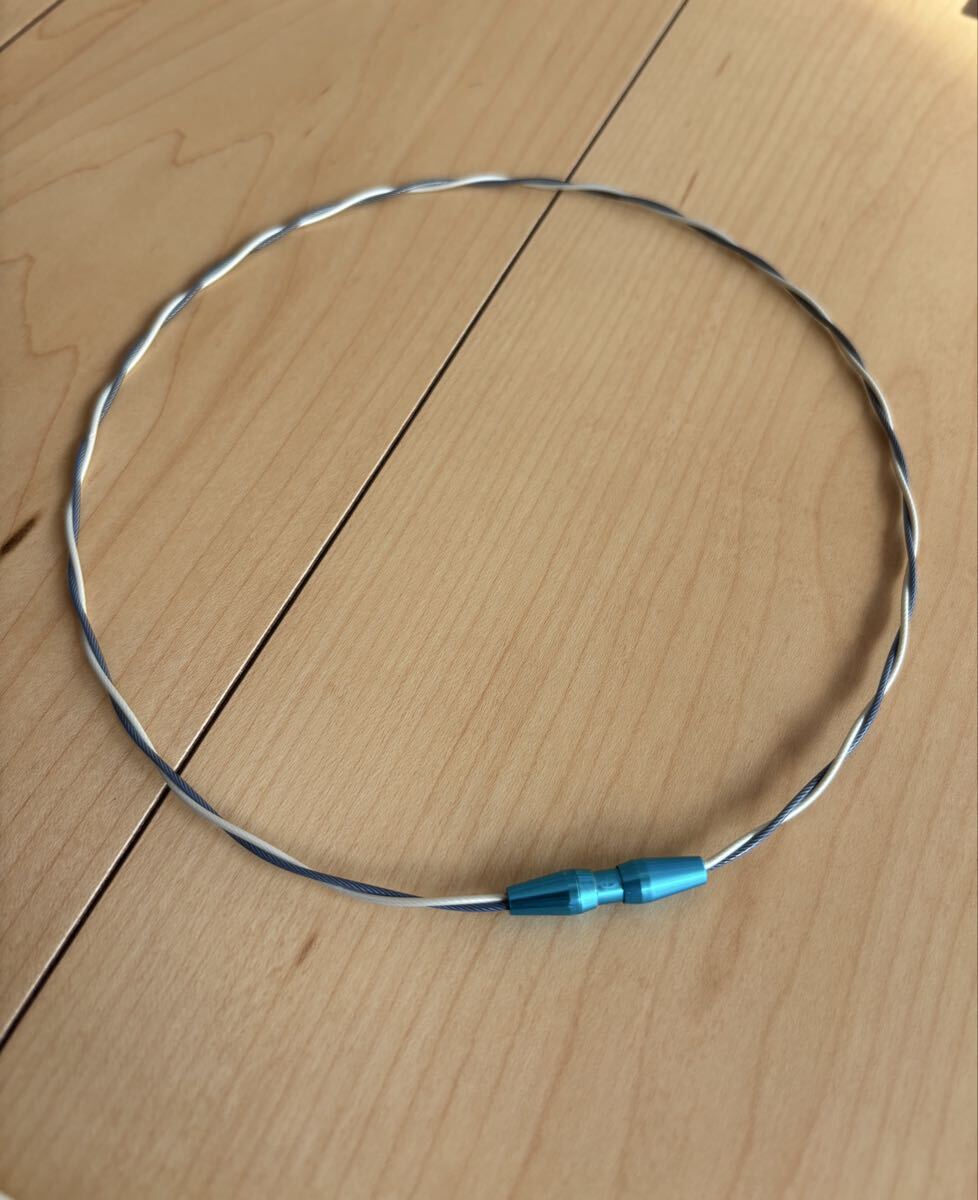 fai тонн Phiten RAKUWA шея тросик EXTREME Tornado голубой × белый 50cm TG792353 Hanshin Tigers Sato блестящий Akira 