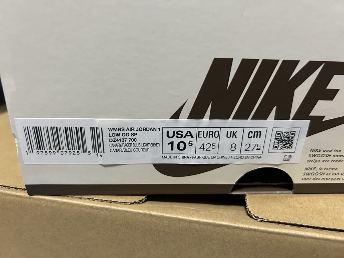 1 иен старт не использовался товар 27.5cm Travis Scott × Nike WMNS Air Jordan 1 Retro Low OG Canary тигр vi s* Scott × Nike воздушный Jordan 1