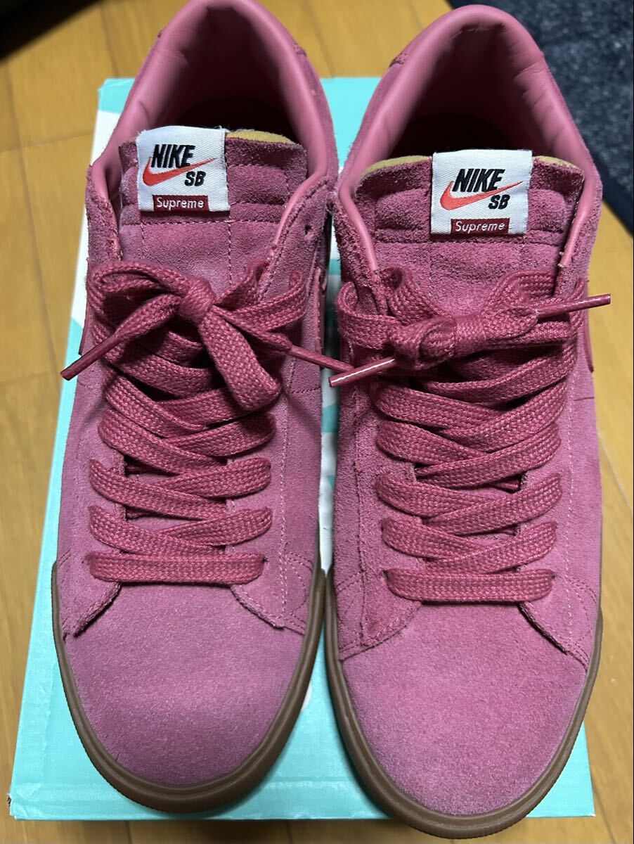 SUPREME × SB BLAZER LOW GT QS DESERT BLOOM 716890-669 9.5 27.5㎝ ピンク 美品_画像1