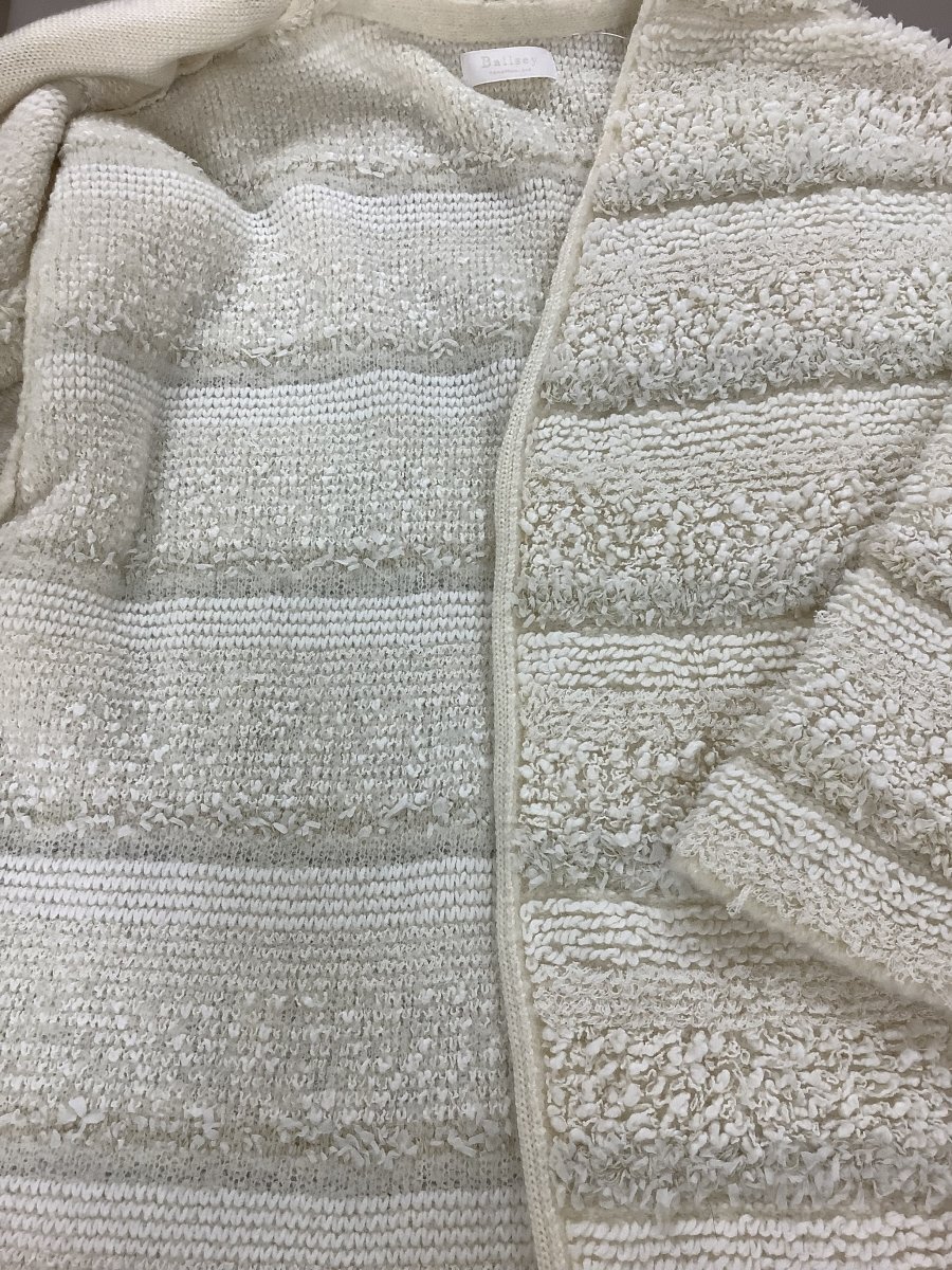 ボールジー (BALLSEY) アイボリー ニットコーディガン パイルやフリンジのボーダー サイズF_画像5