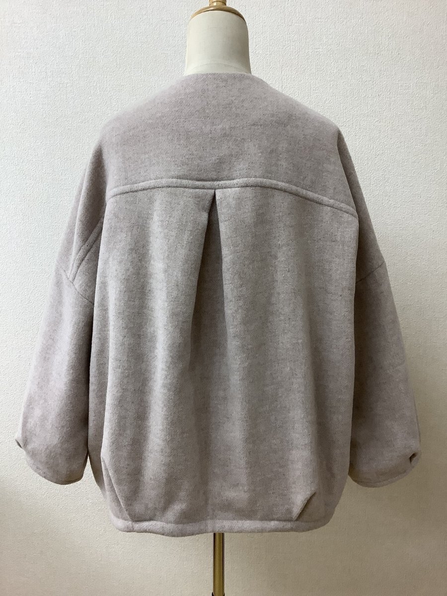 サマンサモスモス (SM2) ベージュショートコート ウールブレンド サイズF_画像5