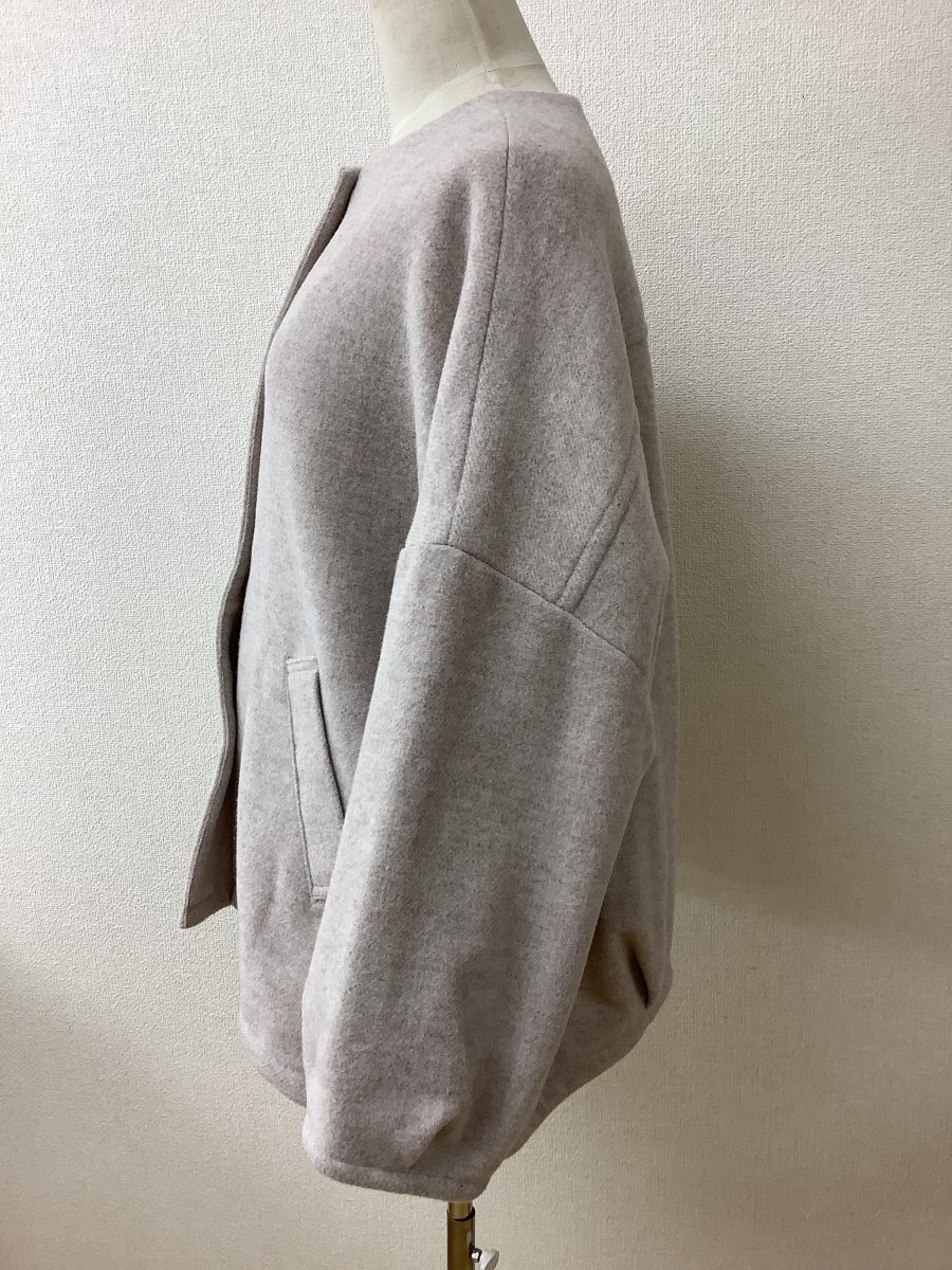 サマンサモスモス (SM2) ベージュショートコート ウールブレンド サイズF_画像4