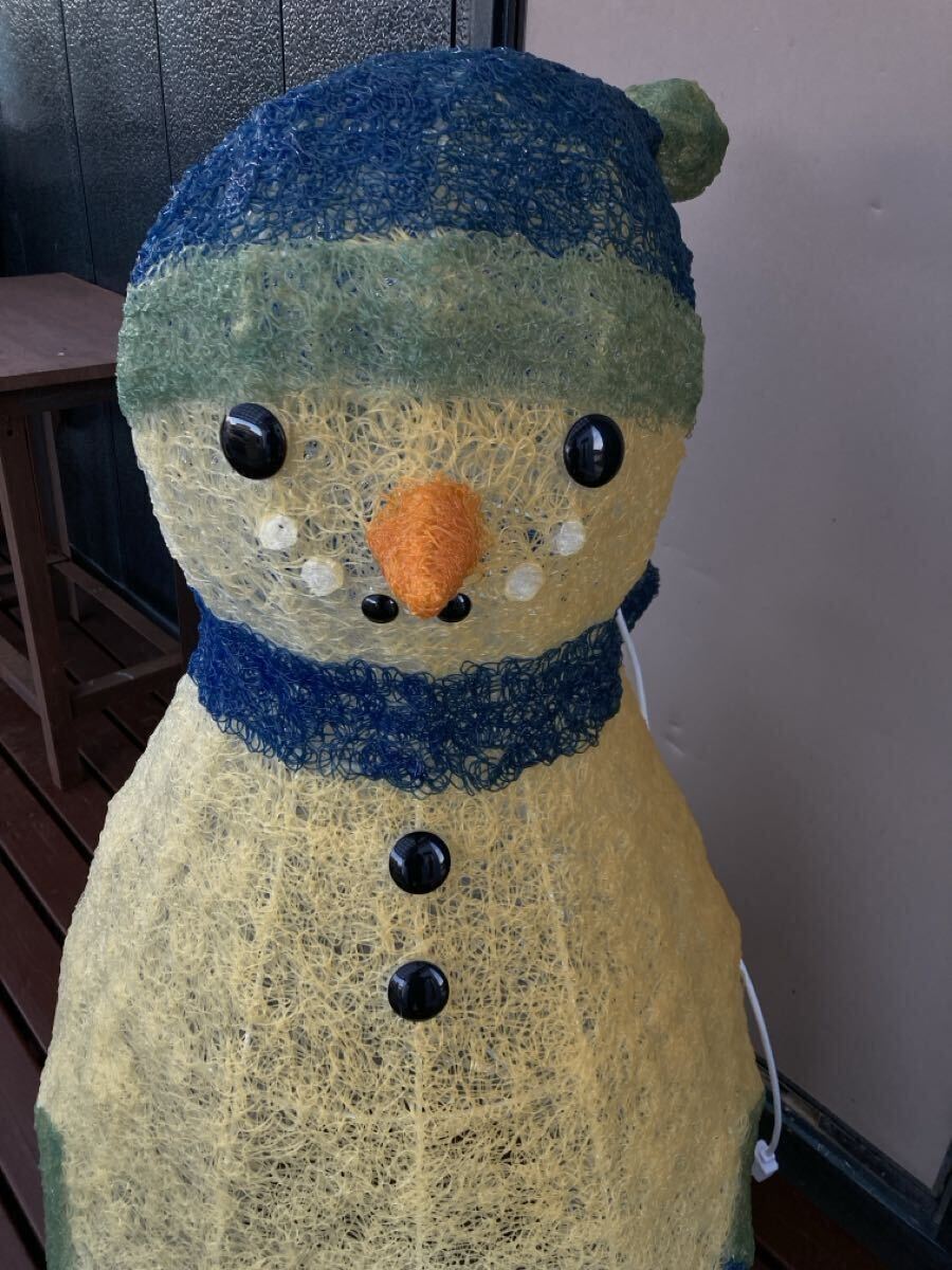 ② 特大 青 LED 雪だるま スノーマン 立体 イルミネーション クリスマス 3D 電飾 モチーフライト オブジェ 置物 ファンシー インテリア_画像7