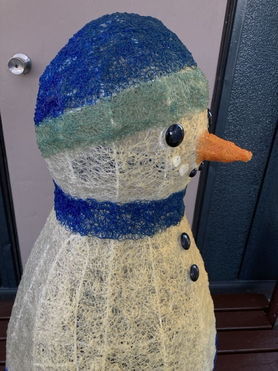 ② 特大 青 LED 雪だるま スノーマン 立体 イルミネーション クリスマス 3D 電飾 モチーフライト オブジェ 置物 ファンシー インテリア_画像8