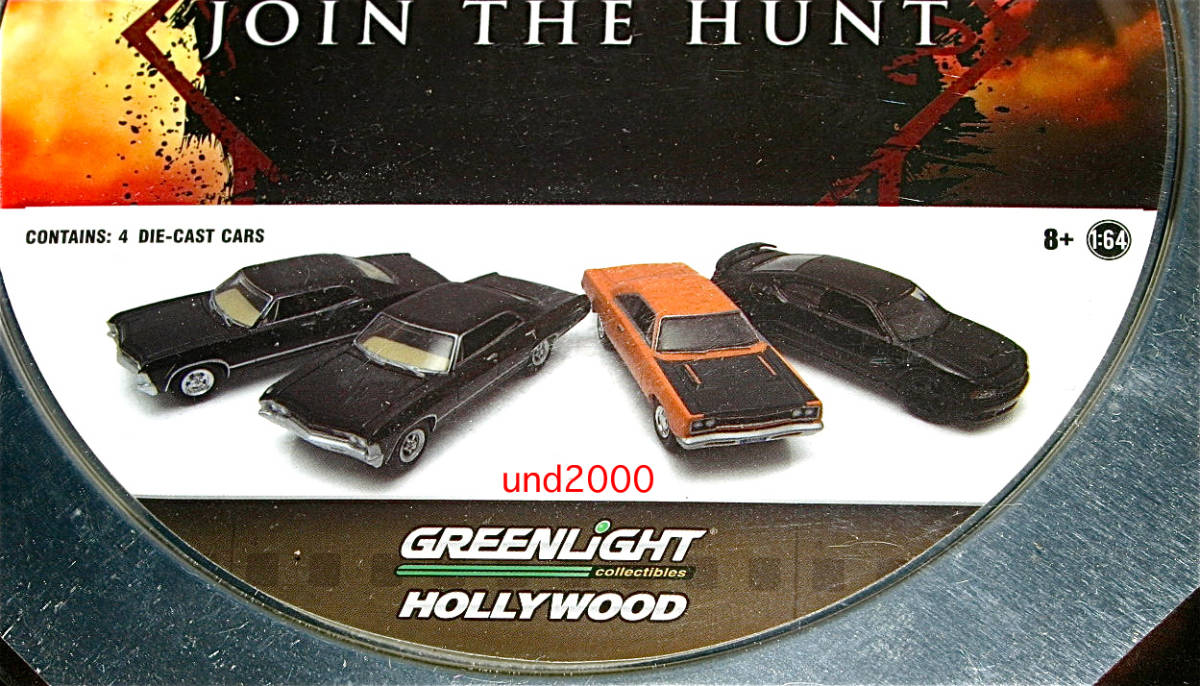 Greenlight スーパーナチュラル Supernatural フィルム缶 シボレー インパラ Chevrolet Impala Plymouth Road Runner Dodge Charger SRT-8_画像2