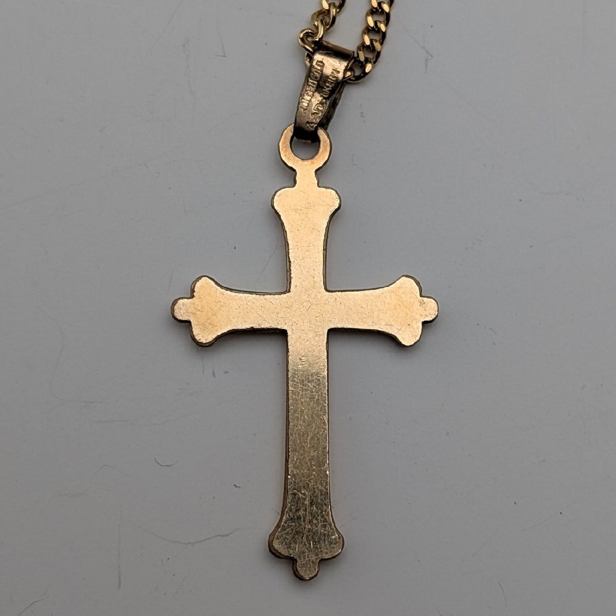 ヴィンテージ ロールドゴールド クロス型ペンダント ネックレスチェーン付_画像6