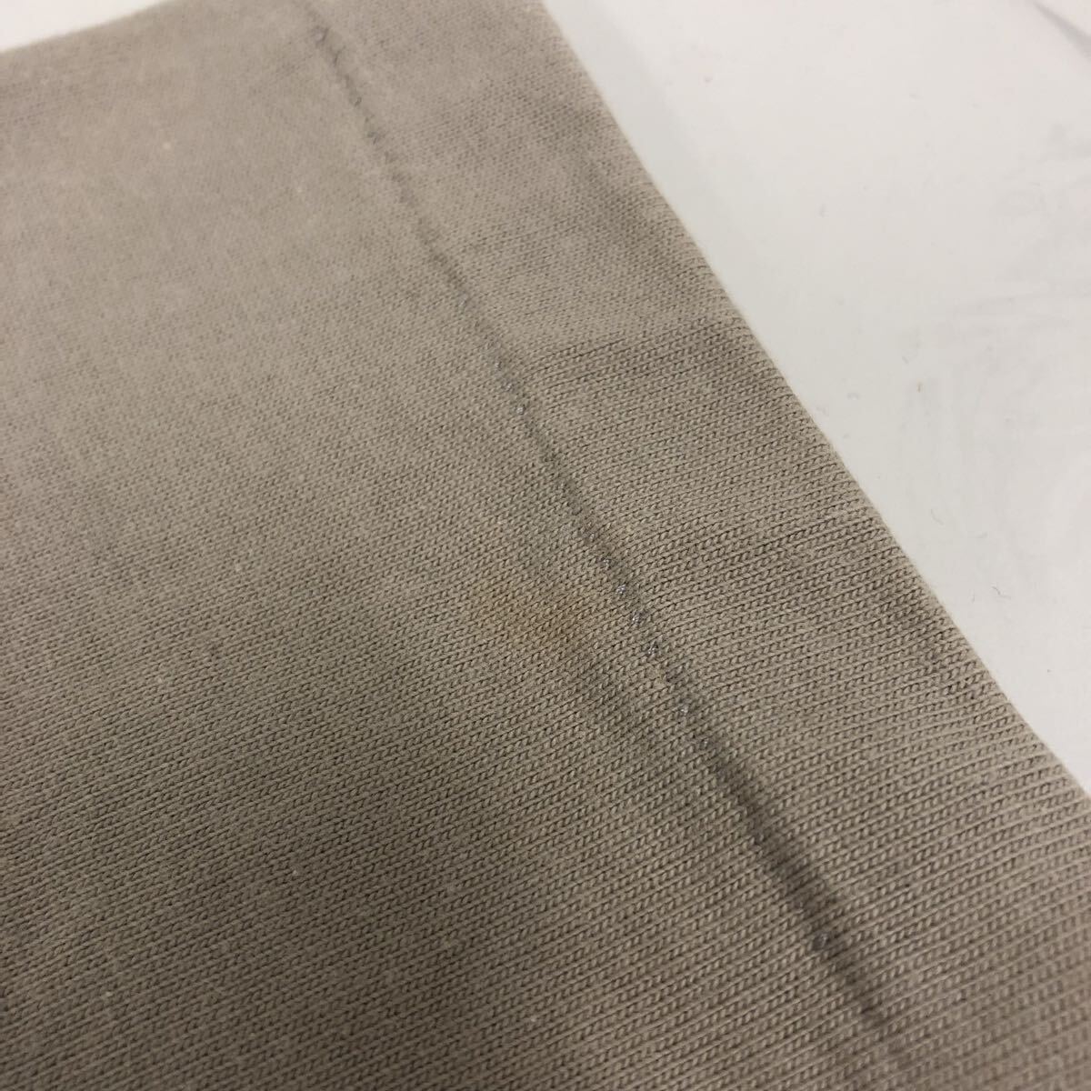AURALEE オーラリー 半袖Tシャツ ベージュ クルーネック コットン サイズ5 メンズ 無地 古着 トップス 日本製 ヘビーウェイト_画像8