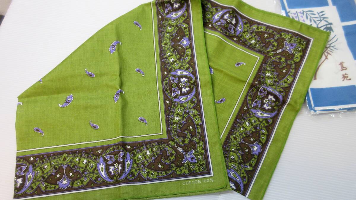 LANCEL メンズハンカチ ペイズリー柄大判ハンカチ 手ぬぐい まとめて_画像2