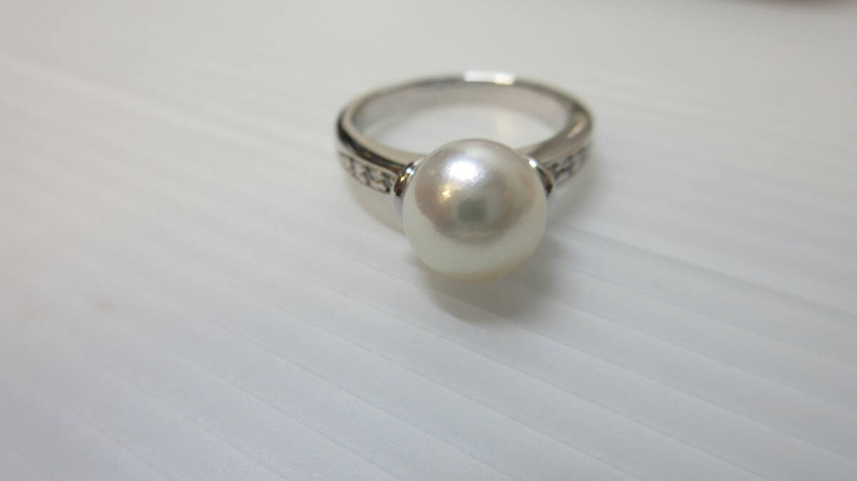 ジュエリー パール調リング×2個・キュービックジルコニア　イヤリング 三点まとめて_画像5