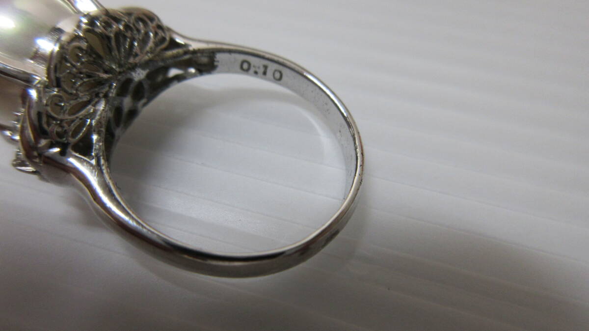 ジュエリー パール調リング×2個・キュービックジルコニア　イヤリング 三点まとめて_画像3