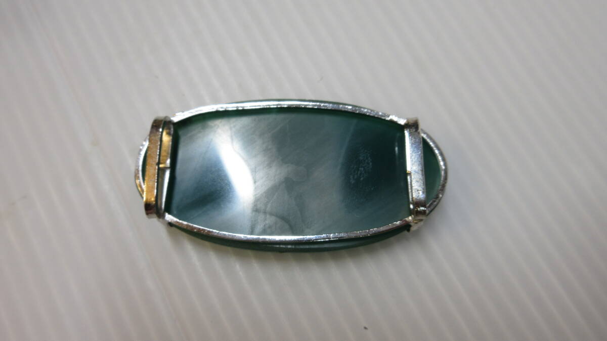 和装小物 帯留め 牡丹・グリーンアゲート 緑瑪瑙 二点まとめて _画像4