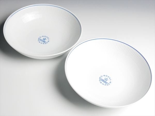 ロイヤルコペンハーゲン ブルーライン ペア ボウル 21cm 2客 k348_画像1