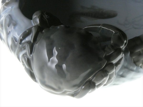 ロイヤルコペンハーゲン クラブ 蟹 立体図 ハンドペイント ① 魚絵 大型 プレート ボウル 大皿 深皿 n137_画像6