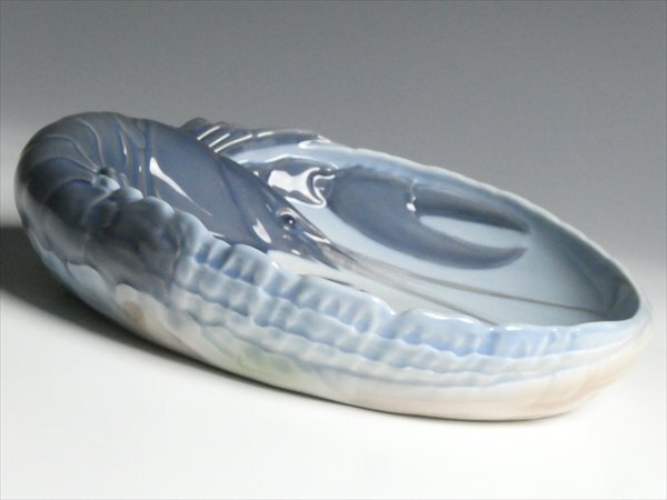 ロイヤルコペンハーゲン ロブスター 海老 立体図 ハンドペイント ① 大型 プレート ボウル 深皿 n135_画像4