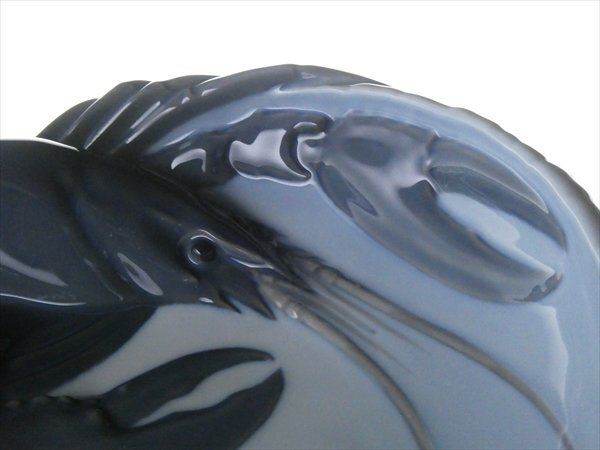 ロイヤルコペンハーゲン ロブスター 海老 立体図 ハンドペイント ① 大型 プレート ボウル 深皿 n135_画像6