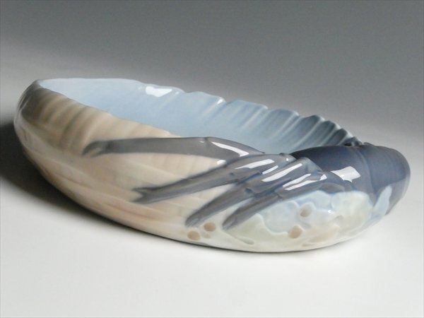 ロイヤルコペンハーゲン ロブスター 海老 立体図 ハンドペイント ① 大型 プレート ボウル 深皿 n135_画像3