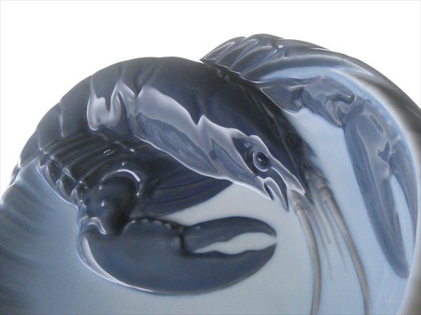 ロイヤルコペンハーゲン ロブスター 海老 立体図 ハンドペイント ① 大型 プレート ボウル 深皿 n135_画像5