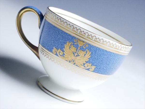 ウェッジウッド 最高級シリーズ コロンビア パウダーブルー カップ＆ソーサー k406_画像4