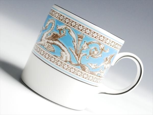 ウェッジウッド フロレンティーン ターコイズ ペア カップ＆ソーサー 2客 k430_画像2