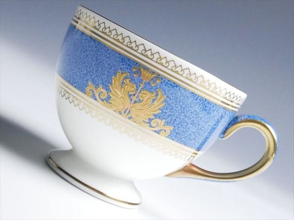 ウェッジウッド 最高級シリーズ コロンビア パウダーブルー カップ＆ソーサー k406_画像2