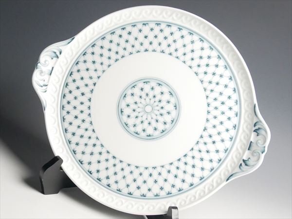 リチャードジノリ ミュージオクラシコ 手付 プラター プレート 大皿 35cm k459_画像1