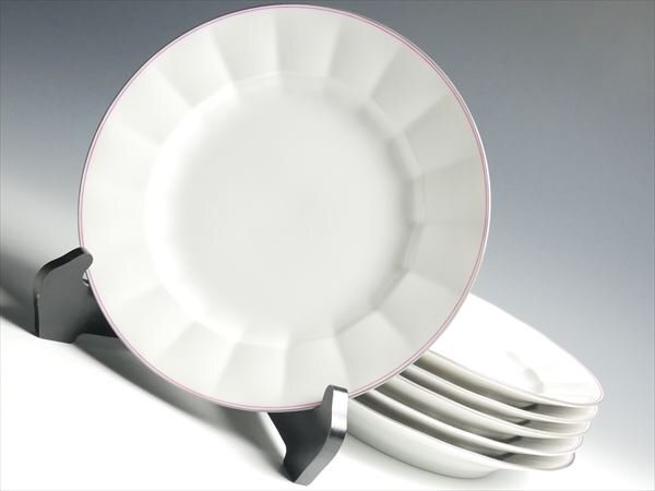 ロイヤルコペンハーゲン ピンクライン プレート 大皿 25cm 6枚 k386_画像1