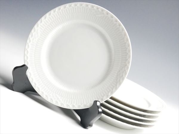 ロイヤルコペンハーゲン ホワイトフルーテッド ハーフレース プレート 6枚 k412_画像1