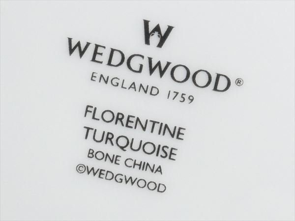 ウェッジウッド フロレンティーン ターコイズ ペア カップ＆ソーサー 2客 k430_画像7