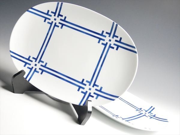 リチャードジノリ マルコポーロ ペア オーバル プレート 大皿 33cm 2枚 k460_画像1