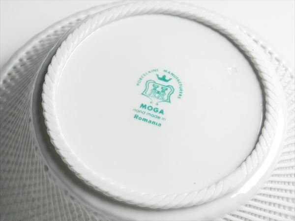 モガ MOGA ルーマニア製 ハンドメイド 金彩 バラ絵 バスケット ボウル 20cm K599_画像5