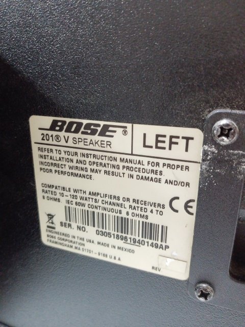 【1円スタート!】BOSE ボーズ 201V スピーカー ペア ブラック 音響機器 ※現状渡し_画像4