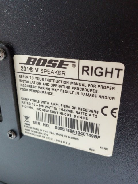 【1円スタート!】BOSE ボーズ 201V スピーカー ペア ブラック 音響機器 ※現状渡し_画像5